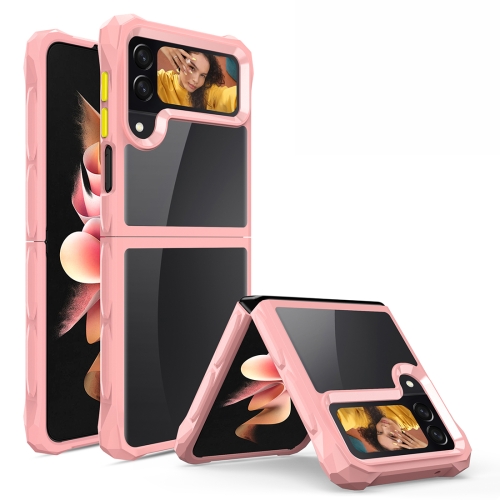 

For Samsung Galaxy Z Flip4 Water Cube High Transparent Space Phone Case(Pink)