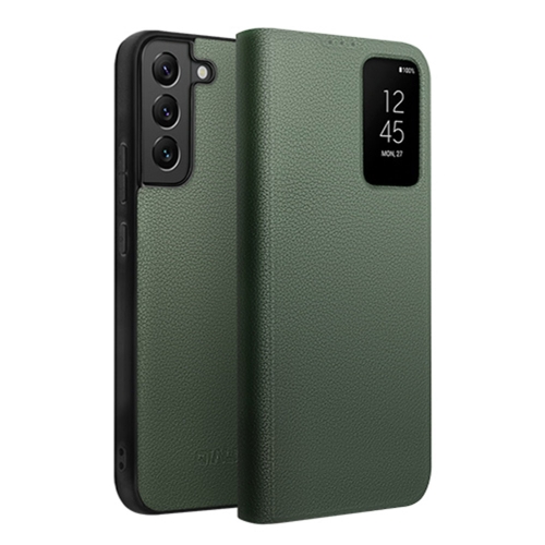 

For Samsung Galaxy S22 5G QIALINO Magnetic Genuine Leather Phone Case(Green)