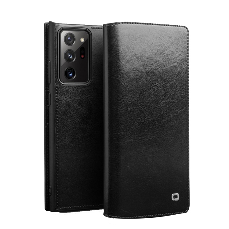 

For Samsung Galaxy Note20 Ultra QIALINO Genuine Leather Phone Case(Black)
