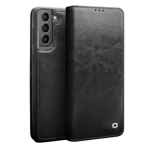 

For Samsung Galaxy S21 5G QIALINO Genuine Leather Phone Case(Black)