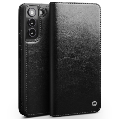 

For Samsung Galaxy S22+ 5G QIALINO Genuine Leather Phone Case(Black)