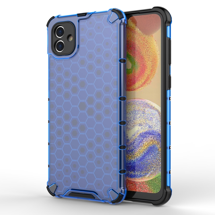 

For Samsung Galaxy A04 4G Shockproof Honeycomb PC + TPU Phone Case(Blue)