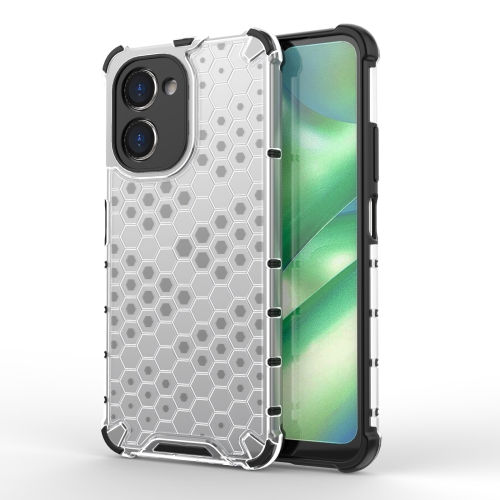 

For Realme C33 4G India Shockproof Honeycomb PC + TPU Phone Case(White)