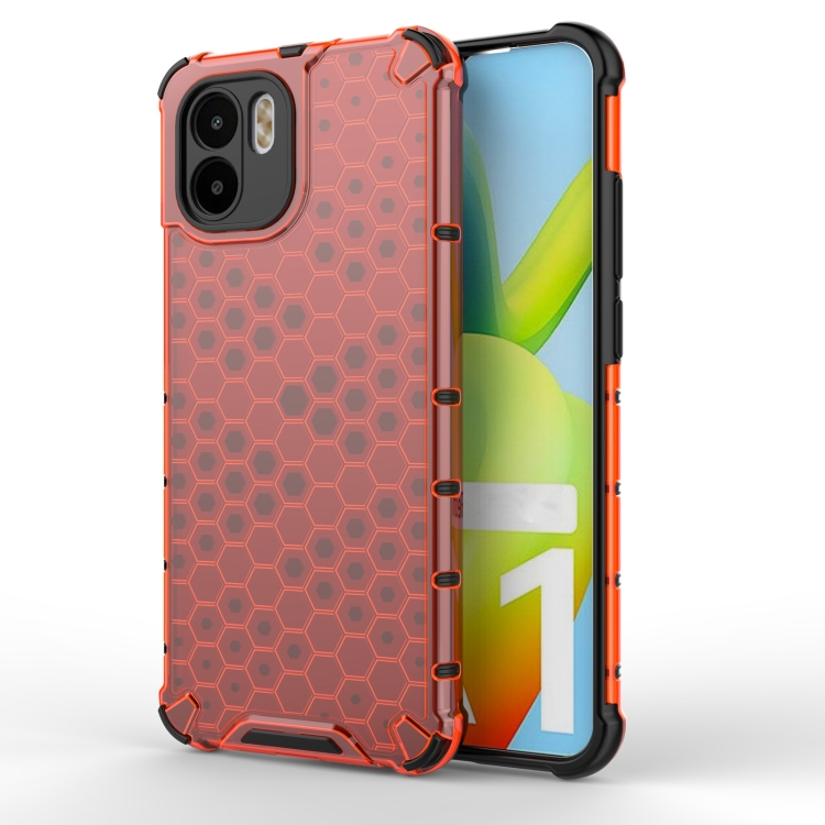 

For Xiaomi Redmi A1 Shockproof Honeycomb PC + TPU Phone Case(Red)