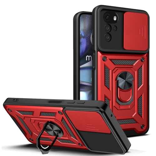 

For Motorola Moto G22 Sliding Camera Cover TPU+PC Phone Case(Red)