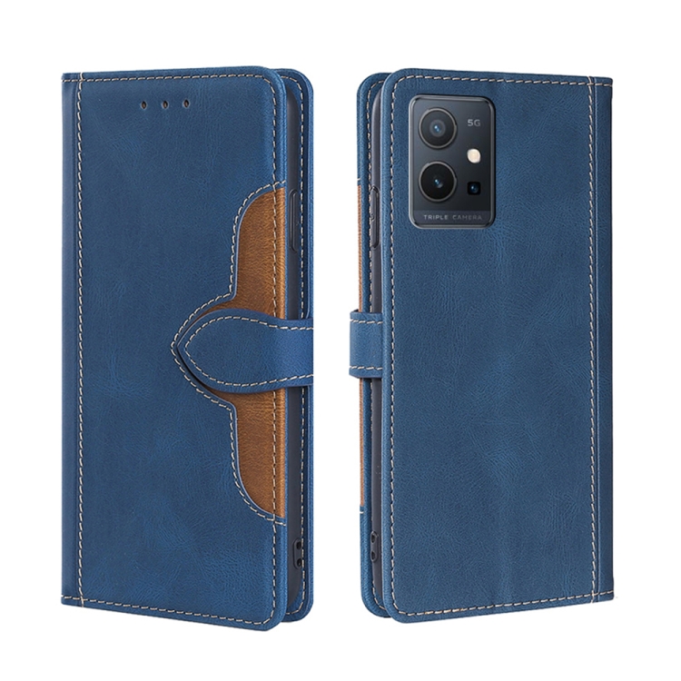 

For vivo Y52t Skin Feel Magnetic Buckle Leather Phone Case(Blue)
