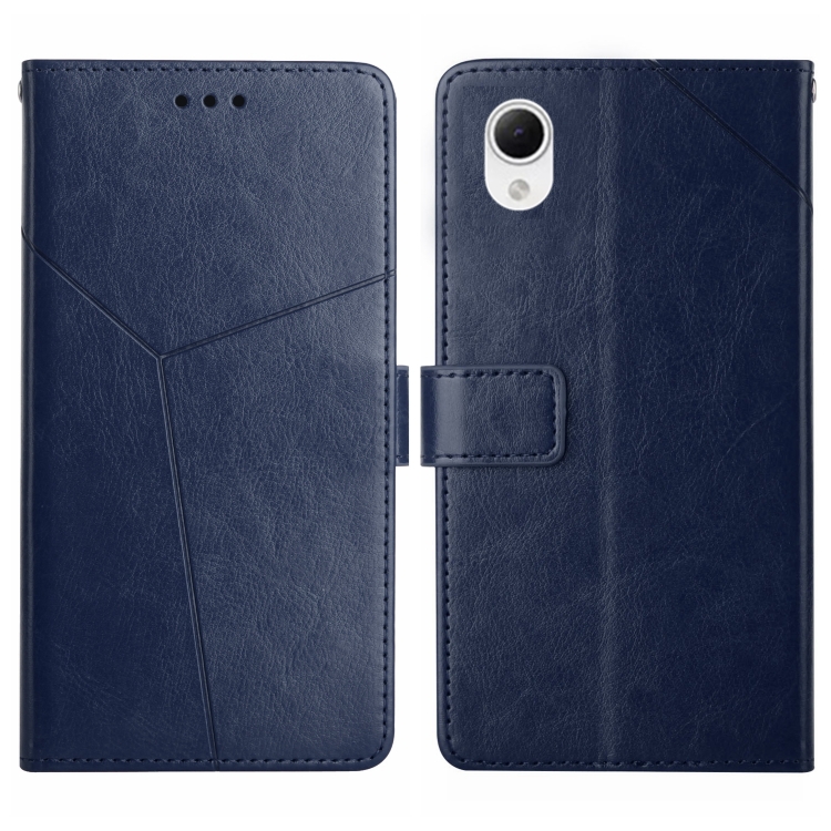 

For Samsung Galaxy A23 5G JP Version HT01 Y-shaped Pattern Flip Leather Phone Case(Blue)