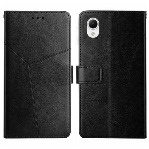 

For Samsung Galaxy A23e/A23s HT01 Y-shaped Pattern Flip Leather Phone Case(Black)