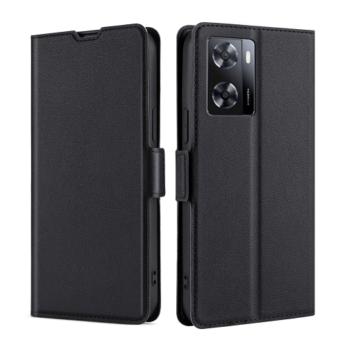 

For OPPO A57s 4G / A57e 4G Ultra-thin Voltage Side Buckle Leather Phone Case(Black)