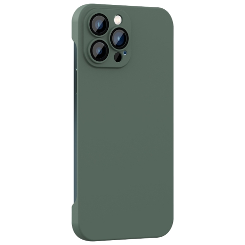 

For iPhone 14 Pro Rimless PC Phone Case with Lens Film(Green)