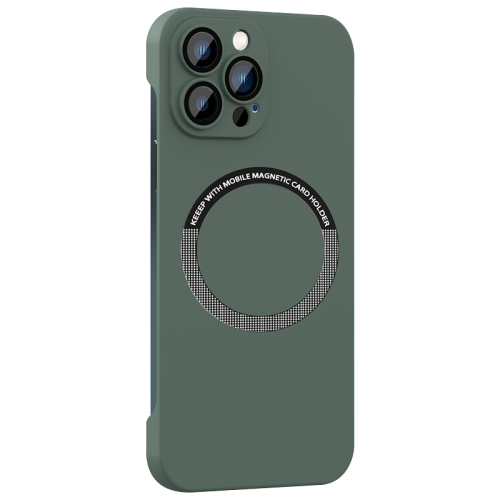 

For iPhone 14 Max Magsafe Rimless PC Phone Case with Lens Film(Green)