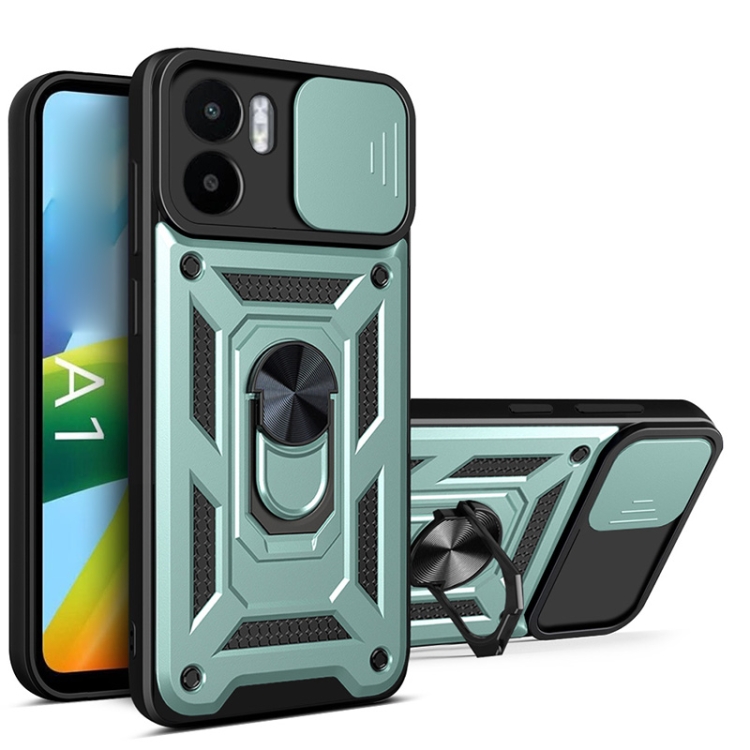 

For Xiaomi Redmi A1 4G Sliding Camera Cover Design TPU+PC Phone Case(Green)