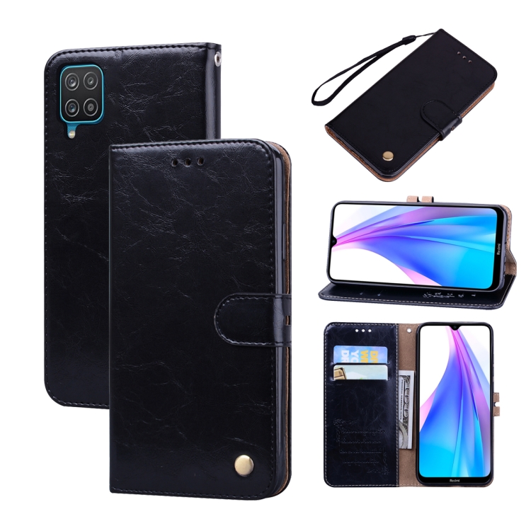 

For Samsung Galaxy M33 5G Global Oil Wax Texture Leather Phone Case(Black)
