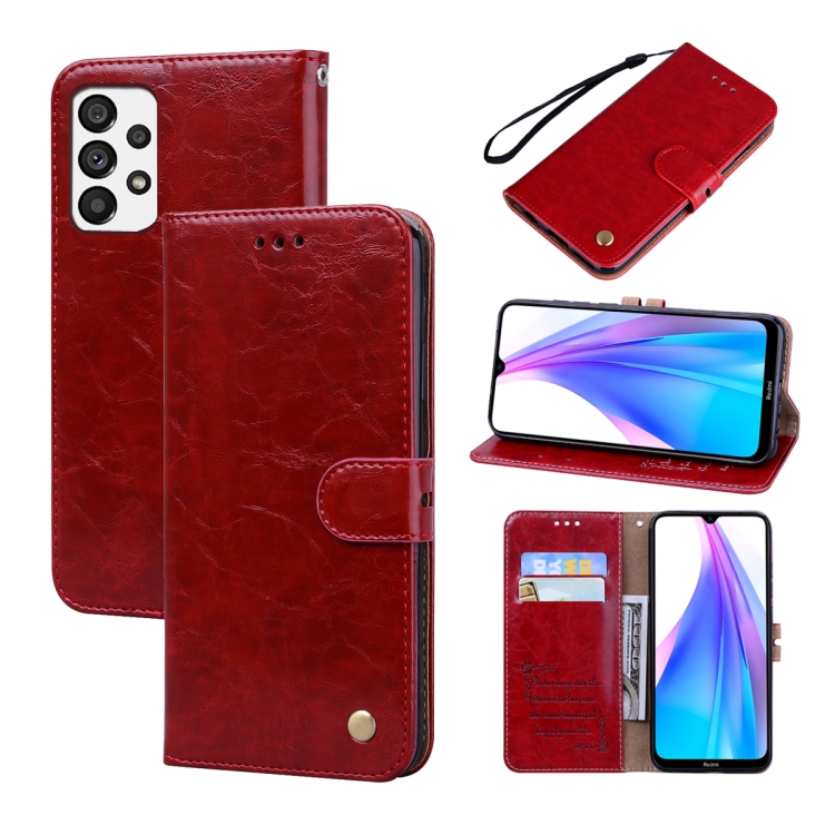 

For Samsung Galaxy A73 5G Oil Wax Texture Leather Phone Case(Red)
