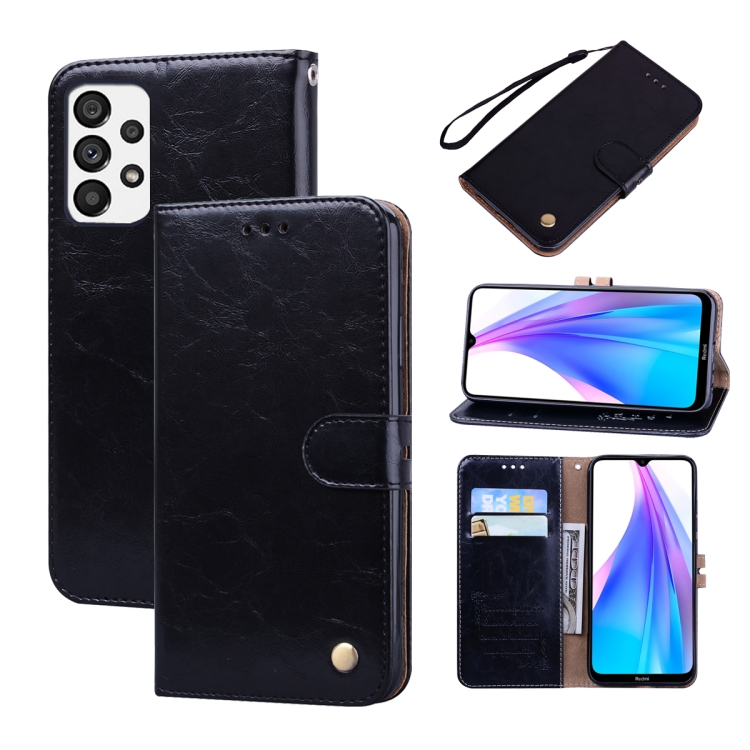 

For Samsung Galaxy A73 5G Oil Wax Texture Leather Phone Case(Black)