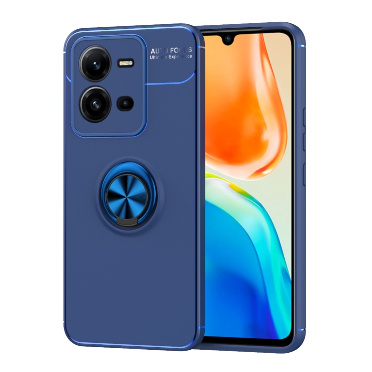 

For vivo V25 Metal Ring Holder TPU Phone Case(Blue)