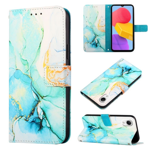 

For Samsung Galaxy A23e PT003 Marble Pattern Flip Leather Phone Case(Green LS003)