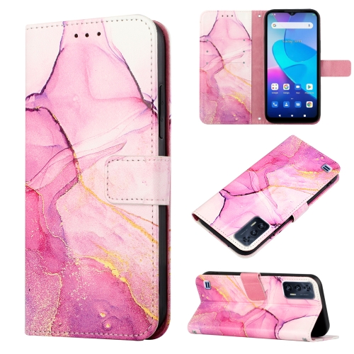 

For Oukitel C31 PT003 Marble Pattern Flip Leather Phone Case(Pink Purple Gold LS001)