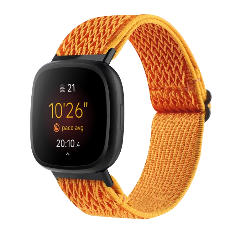 

For Fitbit Versa 4 / Sense 2 Universal Wave Nylon Watch Band(Orange)