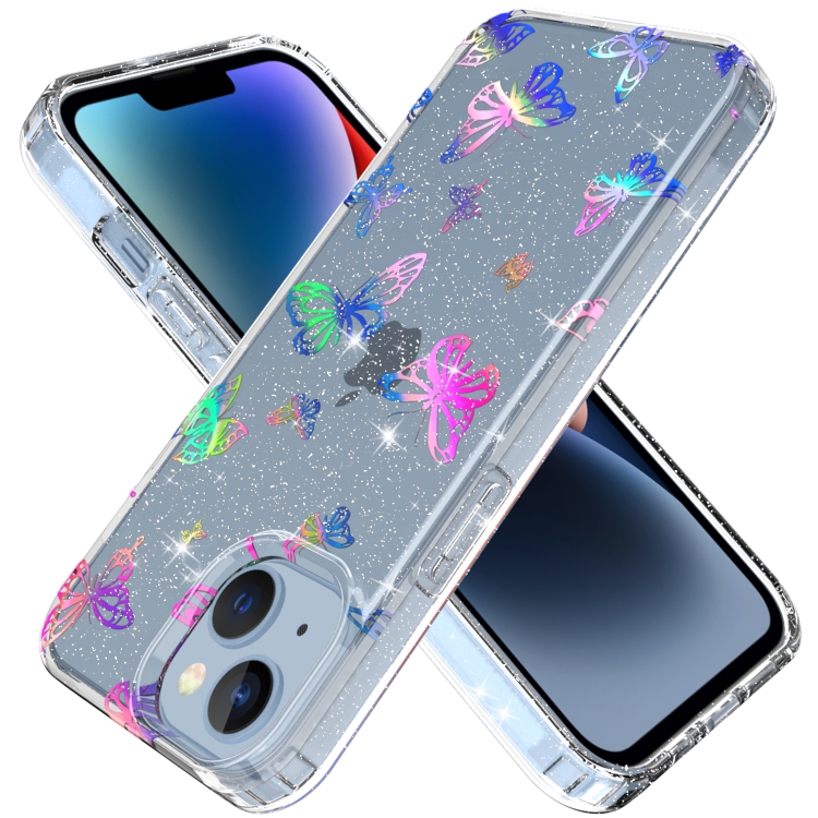 

For iPhone 14 Plus Laser IMD Phone Case(P-GWL10081 Butterfly)