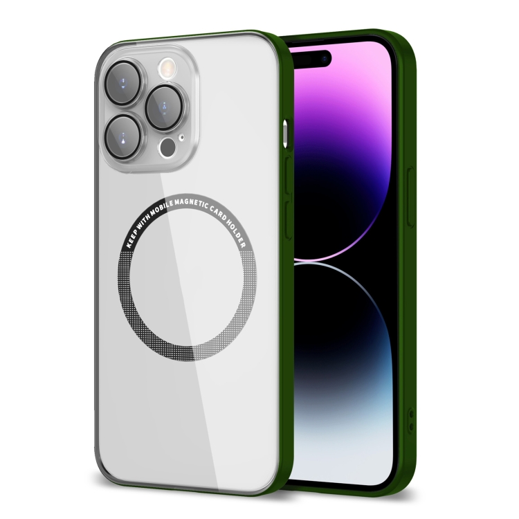 

For iPhone 14 Pro Lens Protector Magsafe Phone Case(Green)