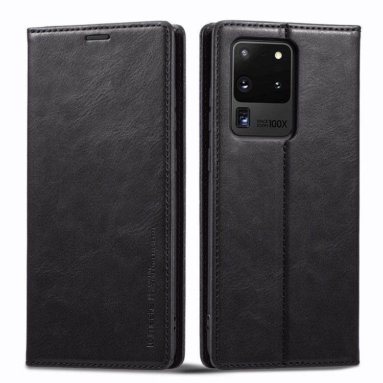

For Samsung Galaxy S20 Ultra LC.IMEEKE RFID Anti-theft Leather Phone Case(Black)