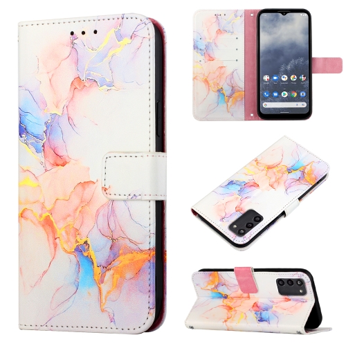 

For Nokia G100 PT003 Marble Pattern Flip Leather Phone Case(Galaxy Marble White LS004)