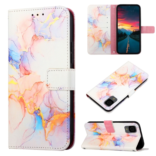 

For TCL 30Z T602DL PT003 Marble Pattern Flip Leather Phone Case(Galaxy Marble White LS004)