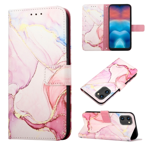 

For UMIDIGI G1 PT003 Marble Pattern Flip Leather Phone Case(Rose Gold LS005)