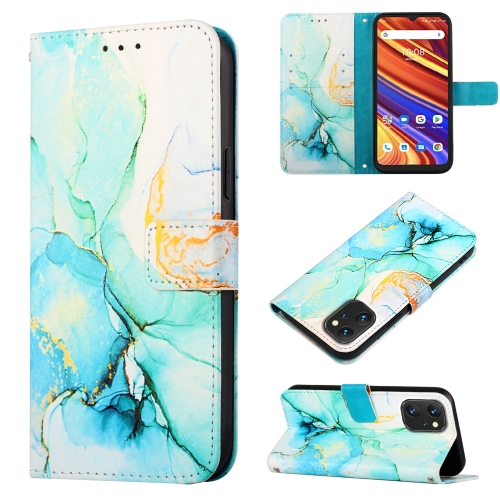 

For UMIDIGI Power 7/Power 7S PT003 Marble Pattern Flip Leather Phone Case(Green LS003)