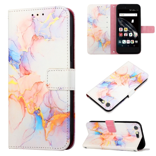 

For Fujitsu Arrows Be F-05J/SV F-03H/M03/M04 Tone M17 PT003 Marble Pattern Flip Leather Phone Case(Galaxy Marble White LS004)