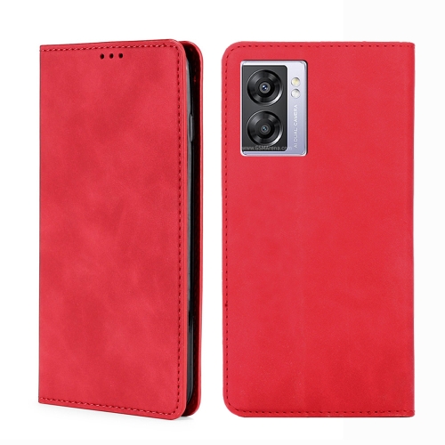 

For OPPO K10 5G Global Skin Feel Magnetic Flip Leather Phone Case(Red)