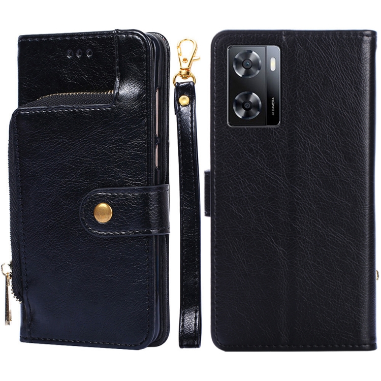

For OnePlus Nord N20 SE 4G Zipper Bag Flip Leather Phone Case(Black)