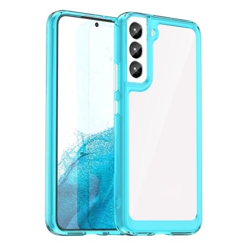 For Samsung Galaxy S23 5G Colorful Series Acrylic + TPU Phone Case(Transparent Blue)