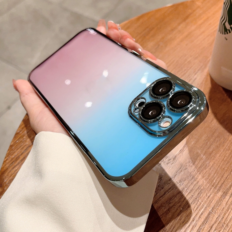 

For iPhone 14 Pro Gradient Plating PC Phone Case(Blue Purple)