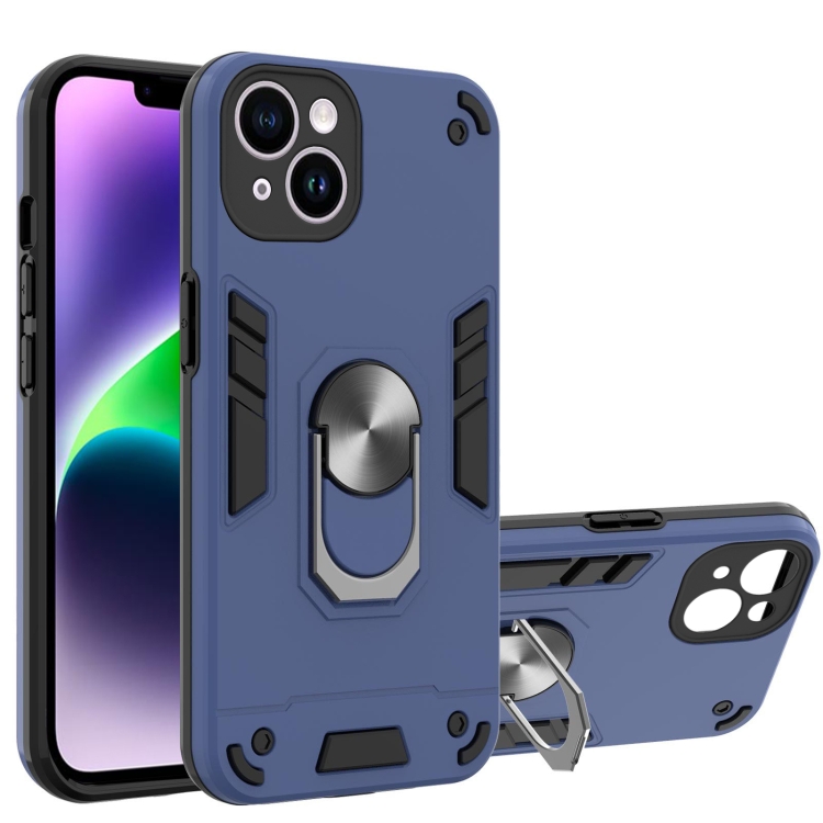 

For iPhone 14 2 in 1 Armour Series PC + TPU Protective Phone Case(Blue)