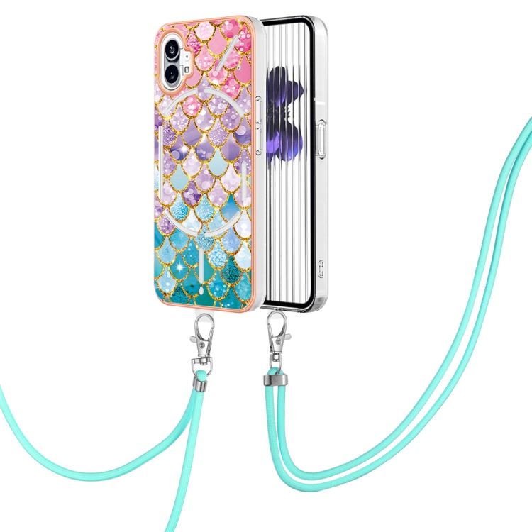 

For Nothing Phone 1 Electroplating IMD TPU Phone Case with Lanyard(Colorful Scales)