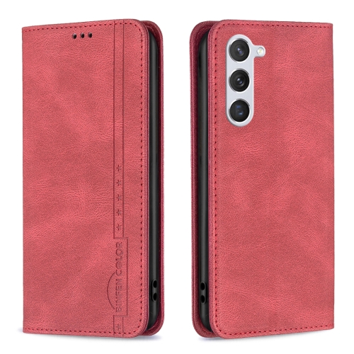 

For Samsung Galaxy S23 5G Magnetic RFID Blocking Anti-Theft Leather Phone Case(Red)