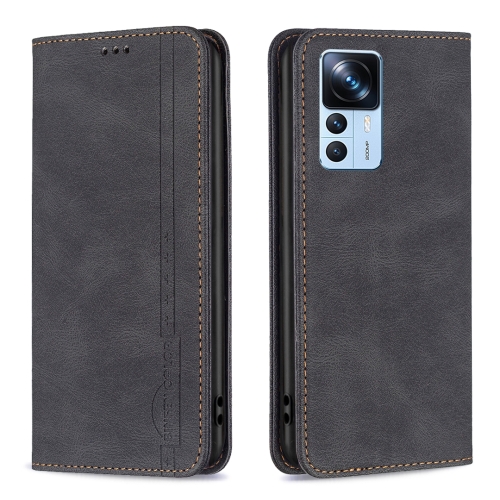 

For Xiaomi 12T / 12T Pro / Redmi K50 Ultra Magnetic RFID Blocking Anti-Theft Leather Phone Case(Black)