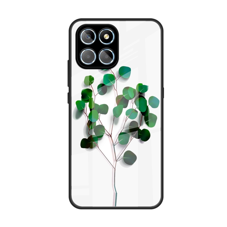 

For Honor 8X 5G Colorful Painted Glass Phone Case(Sapling)
