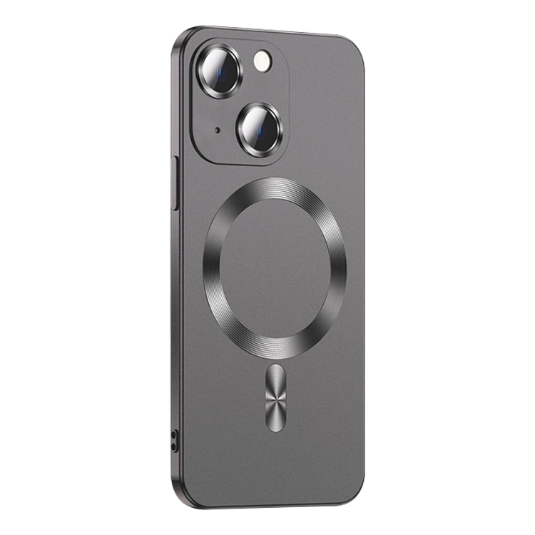 

For iPhone 14 Liquid Lens Protector Magsafe Phone Case(Grey)