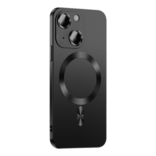 

For iPhone 14 Plus Liquid Lens Protector Magsafe Phone Case(Black)