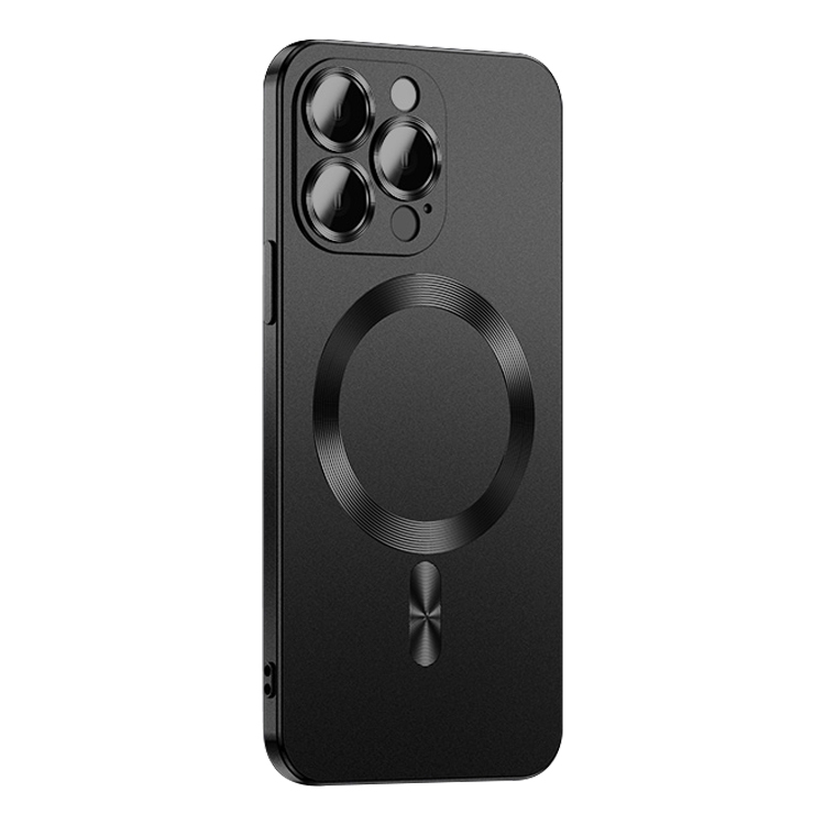 

For iPhone 14 Pro Max Liquid Lens Protector Magsafe Phone Case(Black)