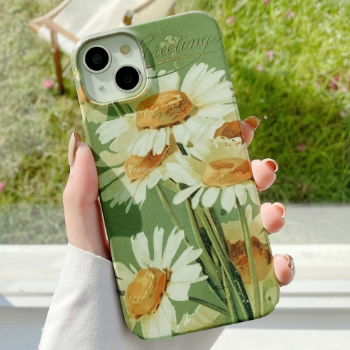 

For iPhone 14 Varnishing Water Stick PC Phone Case(Big Chrysanthemum)