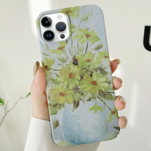 

For iPhone 13 Pro Max Varnishing Water Stick PC Phone Case(Small Chrysanthemum)