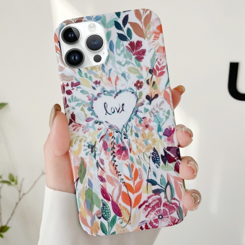 

For iPhone 13 Pro Max Varnishing Water Stick PC Phone Case(Love)