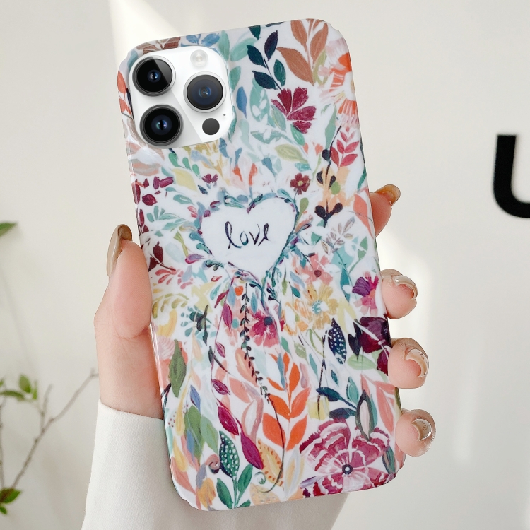 

For iPhone 12 Pro Max Varnishing Water Stick PC Phone Case(Love)