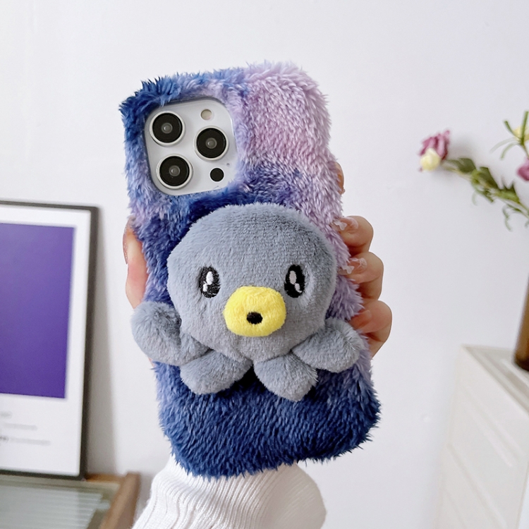 

For iPhone 12 Pro Max Octopus Plush TPU Phone Case(Blue)