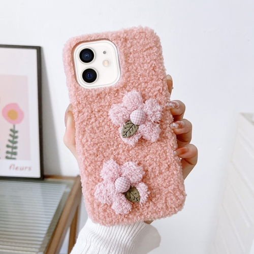 

For iPhone 11 Flowers Plush TPU Phone Case(Pink)
