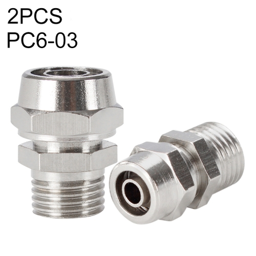

PC6-03 LAIZE 10pcs Nickel Plated Copper Pneumatic Quick Fitting Connector